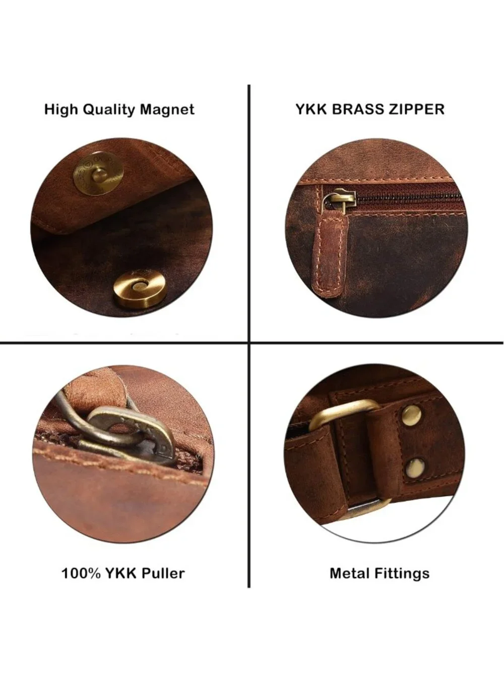 Vintage Leather Messenger Bag - 14